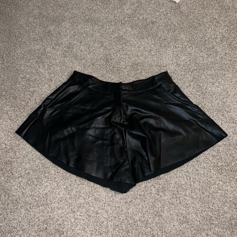 Forever 21 Black Faux Leather Shorts